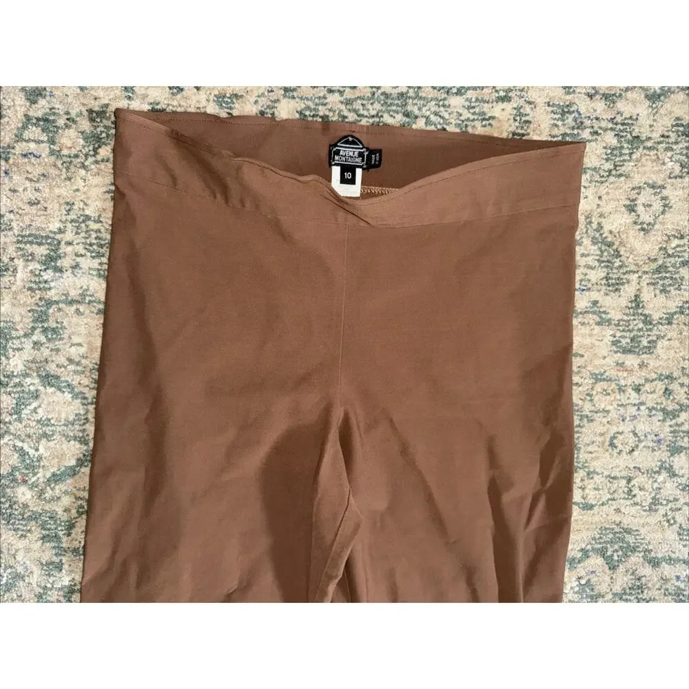 Avenue Montaigne Women's‎ Billy F1224 Tan Pull on Pants Stretch Sz 10 Camel